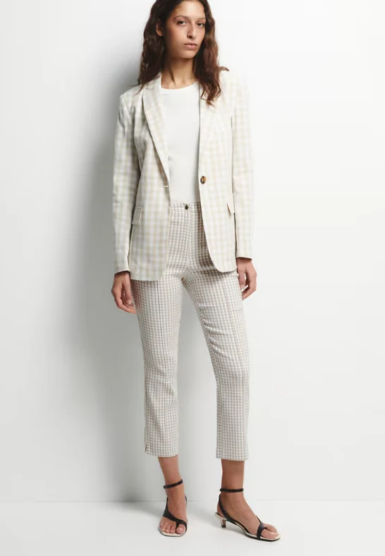 Windowpane tailored woven set shown in a clean full-look presentation.